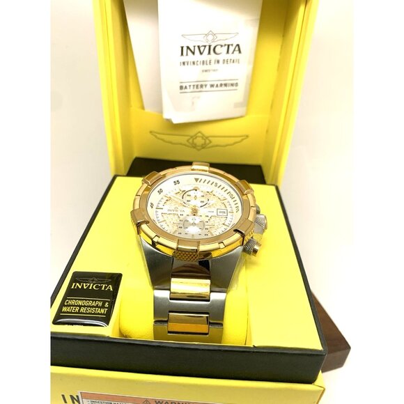 Invicta Men's Watch 28120 Aviator Chronograph Quartz Two Tone Stainless Steel - Picture 3 of 15